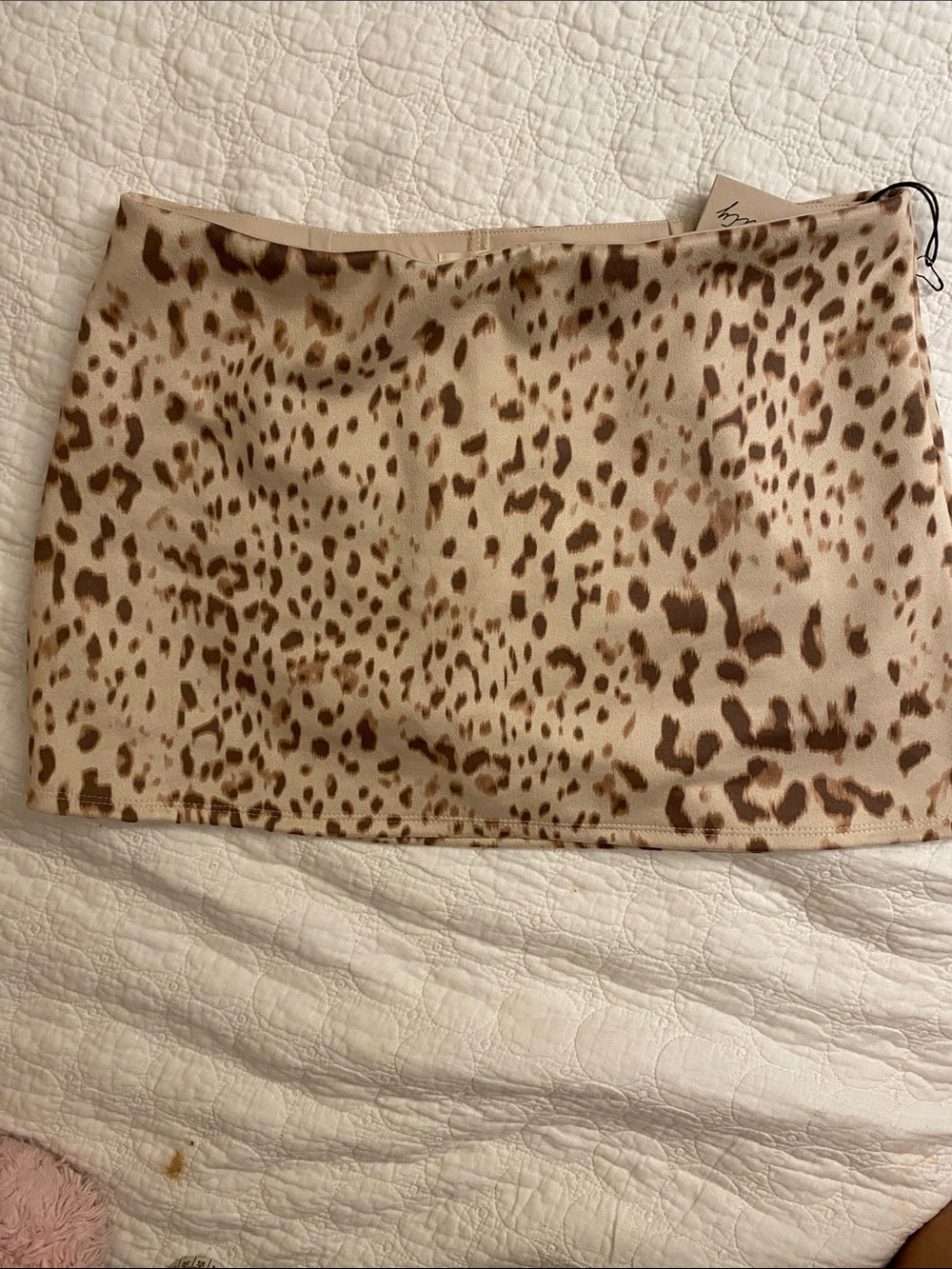 Originality Leopard-Print Mini Skirt in Beige and Brown